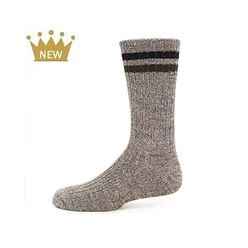 【 PuloG 】 條紋保暖機能羊毛襪-灰-L