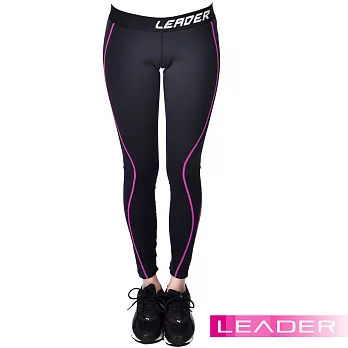 【Leader】女性專用 ColorFit運動壓縮緊身壓力褲XS(紫線條)