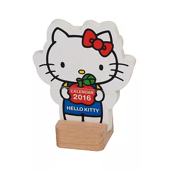 《Sanrio》HELLO KITTY 2016木質底台造型迷你桌曆(可愛小物)