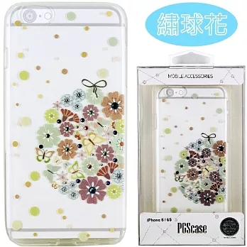 【施華洛世奇】iPhone 6/6s 花系列彩鑽保護軟套繡球花