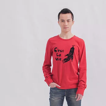 這就是人生 長袖 蜜桃棉 男TM酒紅