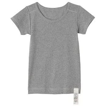 [MUJI無印良品]兒童有機棉無撚線舒適保暖短袖衫110灰色