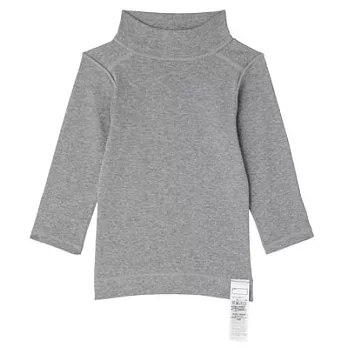 [MUJI無印良品]幼兒有機棉無撚線舒適保暖高領長袖衫80灰色