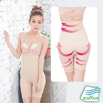 【BODYAIR】平腹翹臀美體五分褲280D黑色L