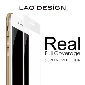 LAQ DESiGN iPhone6s / 6 (4.7吋) 3D真滿版 鋼化玻璃保護貼- 白框款
