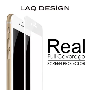 LAQ DESiGN iPhone6s / 6 Plus (5.5吋) 3D真滿版 鋼化玻璃保護貼- 白框款