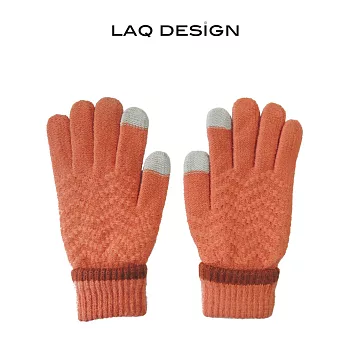 LAQ DESiGN 2TIPS 二指觸控毛線手套橘色灰指