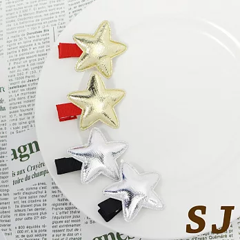 【SJ】童趣仿金屬星星造型壓夾2入-金星星