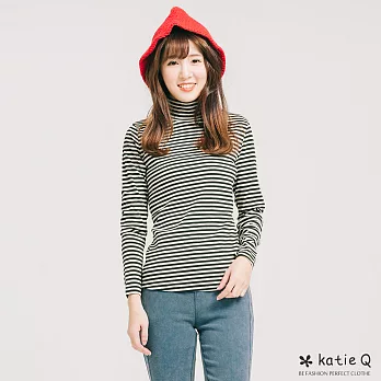 【KatieQ】條紋高領內搭衣-M-LM條紋