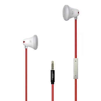 Mrice貝爾塔-三角線控耳塞式耳機麥克風EarBell（鈴鐺）。白色