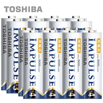 日本製TOSHIBA IMPULSE 高容量低自放電電池-高容量2450mAh+900mAh(3號8入+4號8入)