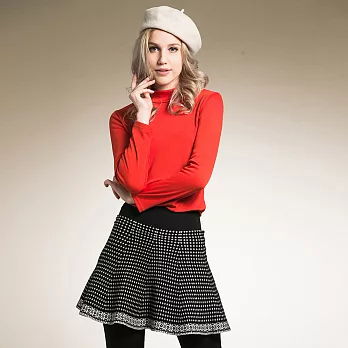 【模兒空間AMOR SPACE】5521素面純色小高領上衣(共4色)M紅