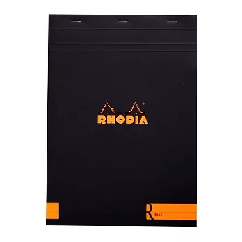 【Rhodia】Basics_N°18 Le R 撞色上翻裝訂筆記本(空白/象牙白內頁)(外黑內橘)(A4)