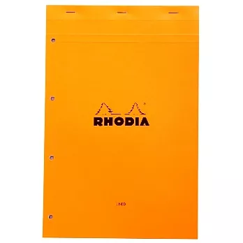 【Rhodia】Basics_N°20四孔上翻裝訂筆記本(橫線/白內頁)(橘)(21x31.8cm)