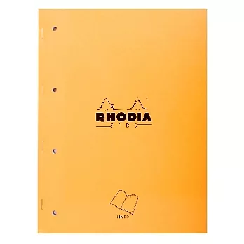 【Rhodia】Basics_四孔側翻裝訂筆記本(橫線/白內頁)(橘)(A4)(22.3x29.7cm)