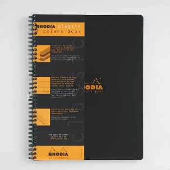 【Rhodia】Classic_A4+彩邊線圈筆記本(橫線/白內頁)(黑)(22.5x29.7cm)