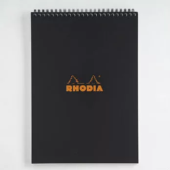 【Rhodia】Classic_A4上翻線圈筆記本(方眼/白內頁)(黑)