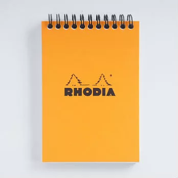【Rhodia】Classic_A6上翻線圈筆記本(方眼/白內頁)(橘)