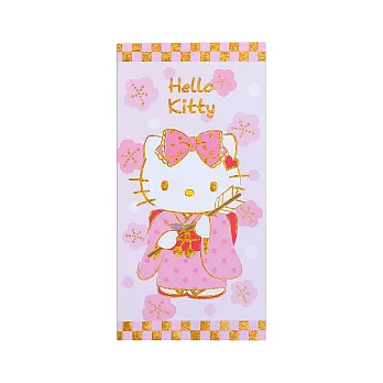 《Sanrio》HELLO KITTY和風金邊鑲飾大紅包袋(一組3枚入)