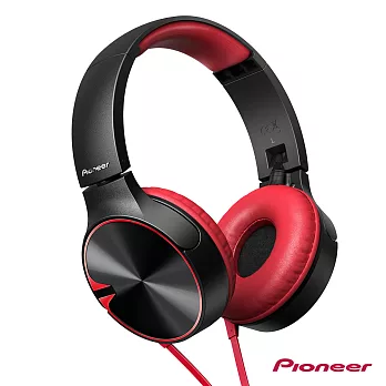 Pioneer SE-MJ722T 重低音耳罩式音樂通話耳機紅色