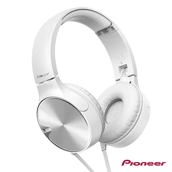 Pioneer SE-MJ722T 重低音耳罩式音樂通話耳機白色