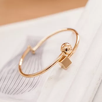 Sandra珊卓拉-方圓簡約C字手環金色