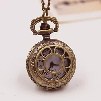 Watch-123大花盛開-中型復古項鍊懷錶