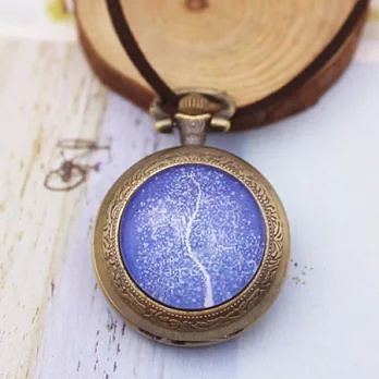 Watch-123夢中的橄欖樹-中型復古翻蓋項鍊懷錶