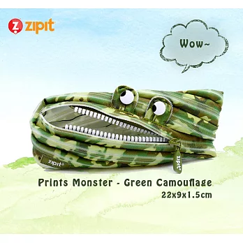 Zipit 怪獸拉鍊包迷彩系列(中)-迷彩綠