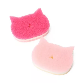 【Afternoon Tea】貓咪造型廚房海綿2入組（粉紅）