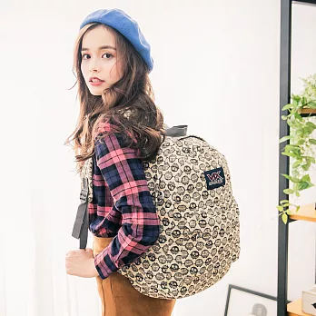 X-SPORTS Ubike必備★輕量&A4抓住你目光幾何紋背包 療癒貓頭鷹(CG30556-E/B)