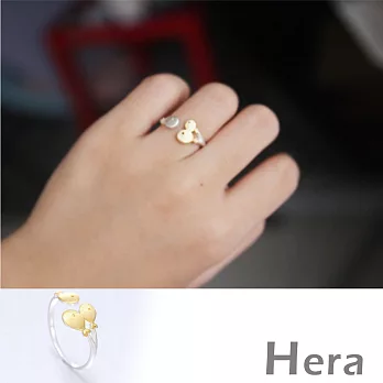 【Hera】赫拉 925純銀鍍金雙色Q版小魚可調式戒指/開口戒/尾戒(銀色)