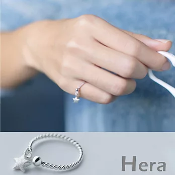 【Hera】赫拉 925純銀星星麻花可調式戒指/開口戒/尾戒(純銀)