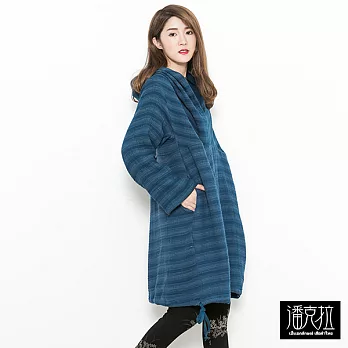 【潘克拉】個性連帽寬上衣(2色)-FFREE藍