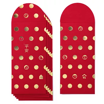 ‵0416x1024/平安點點來/燙金款紅包袋組