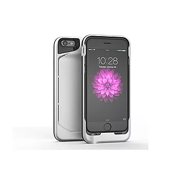 【qrono】 iPhone 6/6S 可拆式行動電源專利滑軌保護殼(MIN)經典銀