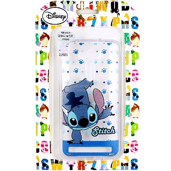 【Disney】ASUS ZenFone 2 Laser 5.5吋(ZE550KL)地板動作系列 彩繪透明保護軟套史迪奇