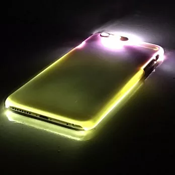 Mobile-style iPhone 6 6S Plus 漸層炫彩 5.5吋 發光來電閃手機殼紫+黃