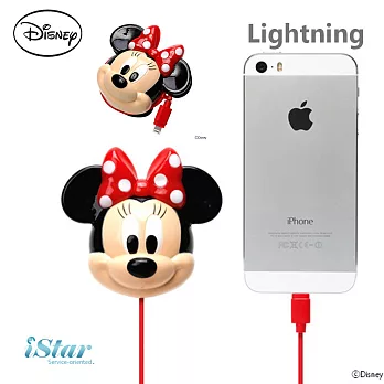 正版Disney 迪士尼 iPhone Lightning 大頭造型充電插頭 充電器-米妮米妮