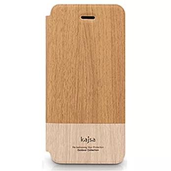 Kajsa Outdoor iPhone6 木紋側翻皮套米