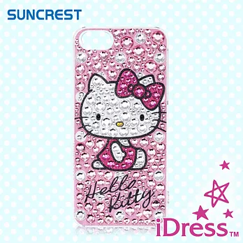 日本 Suncrest Hello Kitty iPhone 5/5S 閃亮水鑽保護殼(經典側坐)經典側坐