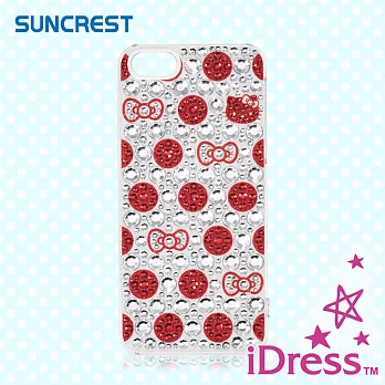 日本Suncrest Hello Kitty iPhone5/5S閃亮水鑽保護殼(圓點蝴蝶結)圓點蝴蝶結