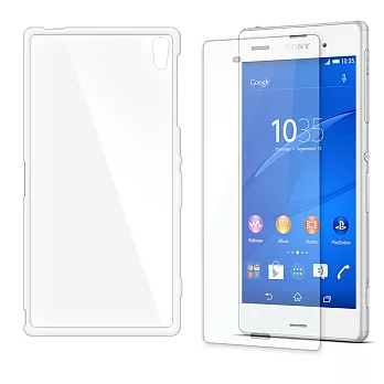 SONY Xperia Z3 TPU 高透手機保護套鋼化玻璃貼組