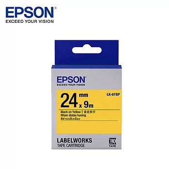 EPSON 愛普生LK-6YBP C53S656404標籤帶(粉彩24mm )黃黑