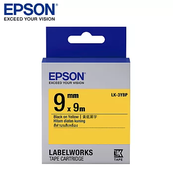 EPSON 愛普生LK-3YBP C53S653404標籤帶(粉彩9mm )黃黑