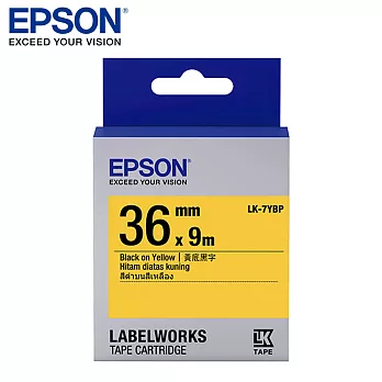 EPSON 愛普生LK-7YBP C53S657403標籤帶(粉彩36mm )黃黑