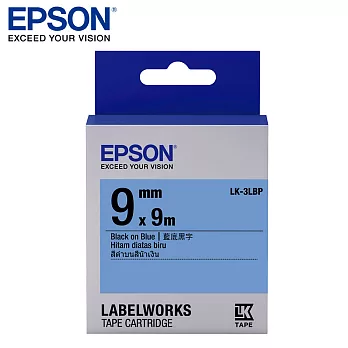 EPSON 愛普生LK-3LBP C53S653406標籤帶(粉彩9mm )藍黑