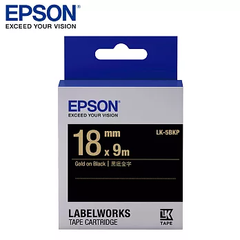 EPSON 愛普生LK-5BKP C53S655407標籤帶(粉彩18mm )黑金