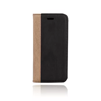 Mobile-style iPhone 6 6S 雙色木紋 4.7吋 隱藏磁扣皮套黑色