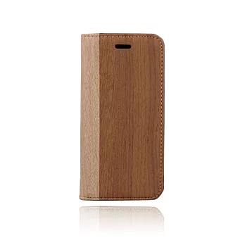 Mobile-style iPhone 6 6S 雙色木紋 4.7吋 隱藏磁扣皮套棕色